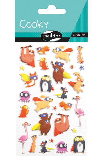 STICKERS COOKY 7,5*12CM.ΖΩΑΚΙΑ SUPER HEROS