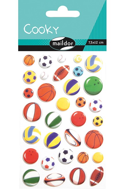 STICKERS COOKY 7,5*12CM.ΜΠΑΛΕΣ ΑΘΛΗΤΙΚΕΣ