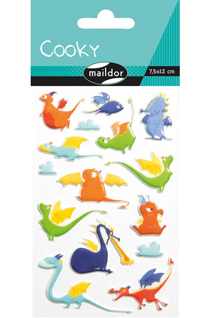 STICKERS COOKY 7,5*12CM.ΔΡΑΚΟΙ