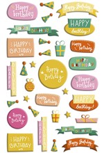 STICKERS COOKY 7,5*12CM HAPPY BIRTHDAY ΤΑΜΠΕΛΕΣ