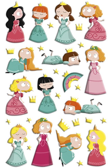 STICKERS COOKY 7,5*12CM ΠΡΙΓΚΙΠΙΣΣΕΣ 2
