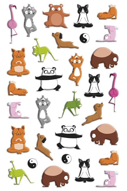 STICKERS COOKY 7,5*12CM ΖΩΑΚΙΑ YOGA