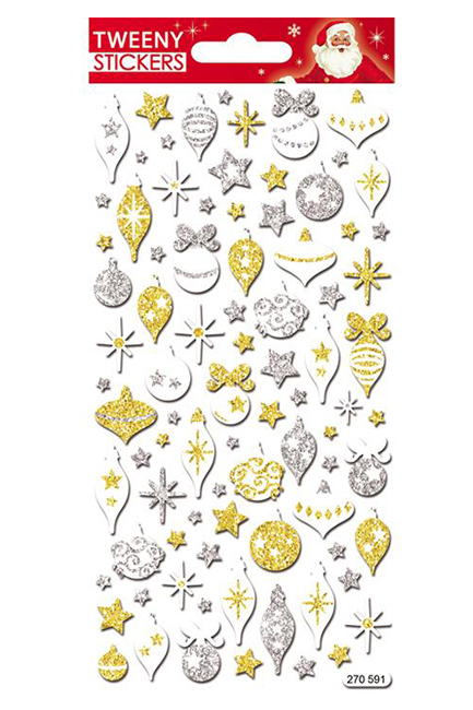 STICKERS XMAS TWEENY 9*17cm.270591 ΜΠΑΛΕΣ ΧΡΥΣΕΣ-ΑΣΗΜΕΝΙΕΣ