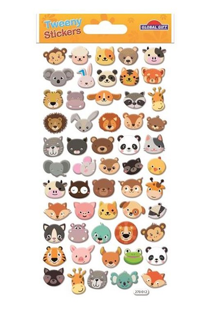 STICKERS TWEENY 9*17cm.270012 ΖΩΑΚΙΑ ΚΕΦΑΛΙΑ