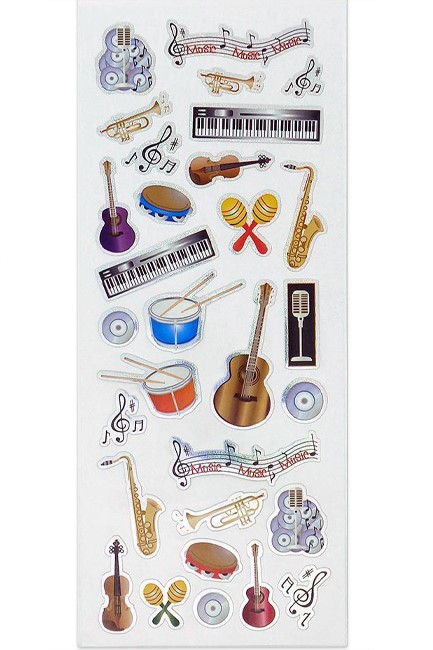 STICKERS FUN 11*31cm.715 MUSIC INSTRUMENTS