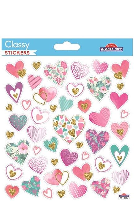 STICKERS CLASSY 15*17CM.211017 ΚΑΡΔΙΕΣ