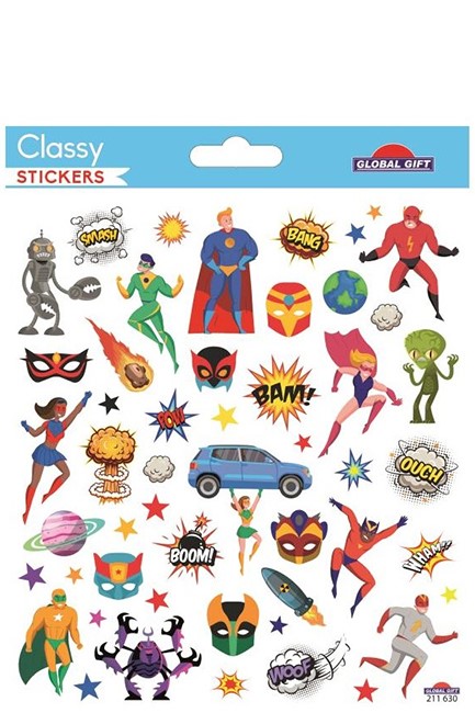 STICKERS CLASSY 15*17CM.211630 SUPER HEROES