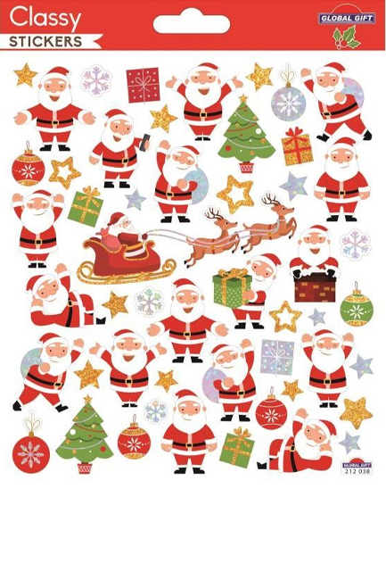 STICKERS XMAS CLASSY 15*17cm.212038 ΑΓΙΟΣ ΒΑΣΙΛΗΣ