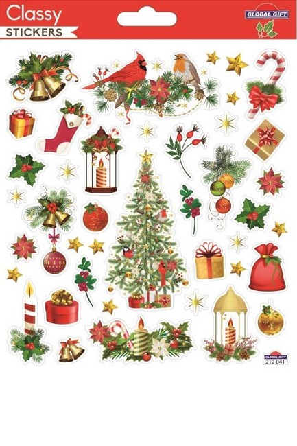 STICKERS XMAS CLASSY 15*17cm.212041 ΣΤΟΛΙΔΙΑ