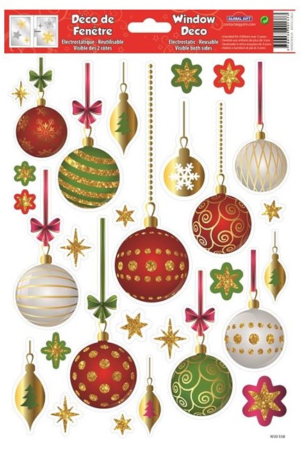 STICKERS XMAS ΤΖΑΜΙΩΝ 20*30cm.W30558 ΜΠΑΛΕΣ