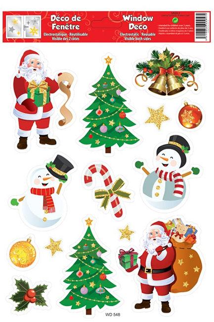 STICKERS XMAS ΤΖΑΜΙΩΝ 20*30cm.W30548 ΑΓΙΟΣ ΒΑΣΙΛΗΣ