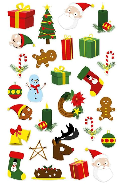 STICKERS COOKY 7,5*12CM.XMAS TRADITIONAL CY153