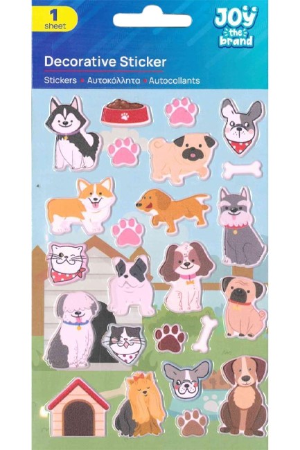 STICKERS JOY 10*15cm.ΣΚΥΛΑΚΙΑ 8002244