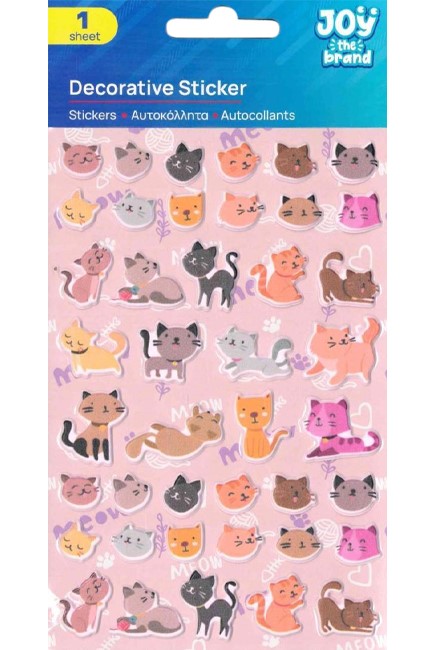 STICKERS JOY 10*15cm.ΓΑΤΕΣ 8002247