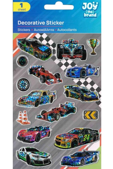 STICKERS JOY 10*15cm.ΑΥΤΟΚΙΝΗΤΑ ΑΓΩΝΙΣΤΙΚΑ 8002250