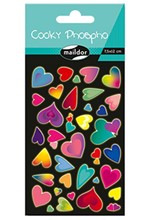 STICKERS COOKY 7,5*12cm.ΦΩΣΦΟΡΟΥΧΕΣ ΚΑΡΔΙΕΣ