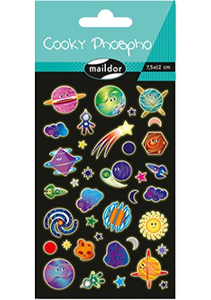 STICKERS COOKY 7,5*12cm.ΦΩΣΦΟΡΟΥΧΟΙ ΠΛΑΝΗΤΕΣ