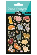 STICKERS COOKY 7,5*12cm.ΦΩΣΦΟΡΟΥΧΕΣ ΓΑΤΕΣ