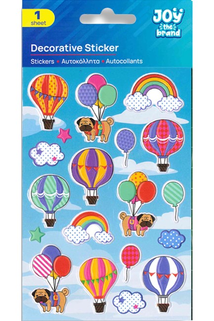 STICKERS JOY 10*15cm.ΑΕΡΟΣΤΑΤΑ 8002281