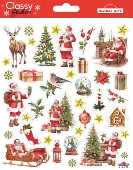 STICKERS XMAS CLASSY 15*17cm.212046 ΑΓΙΟΣ ΒΑΣΙΛΗΣ VINTAGE