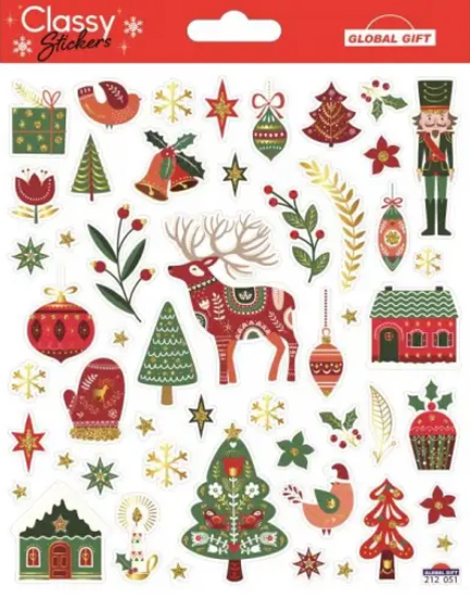 STICKERS XMAS CLASSY 15*17cm.212051 VINTAGE