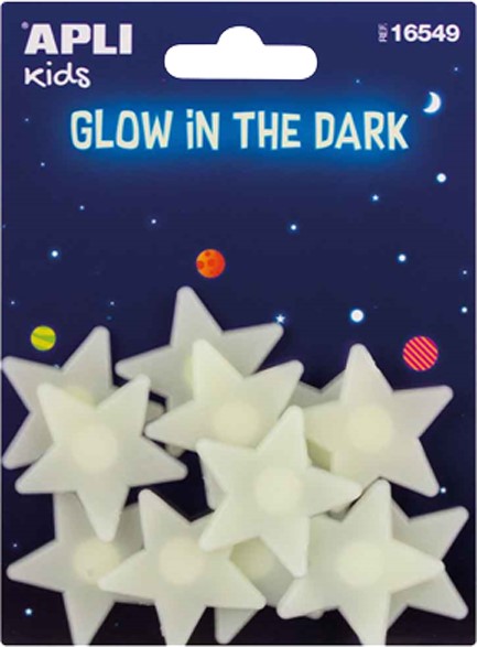 STICKERS APLI ΑΣΤΕΡΙΑ GLOW IN THE DARK 12TEM.16549
