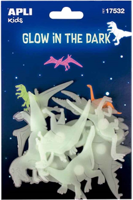 STICKERS APLI ΔΕΙΝΟΣΑΥΡΟΙ GLOW IN THE DARK 9TEM.17532