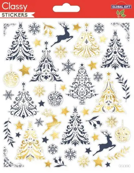 STICKERS XMAS CLASSY 15*17cm.212034 ΕΛΑΤΑ ΚΙ ΕΛΑΦΙΑ