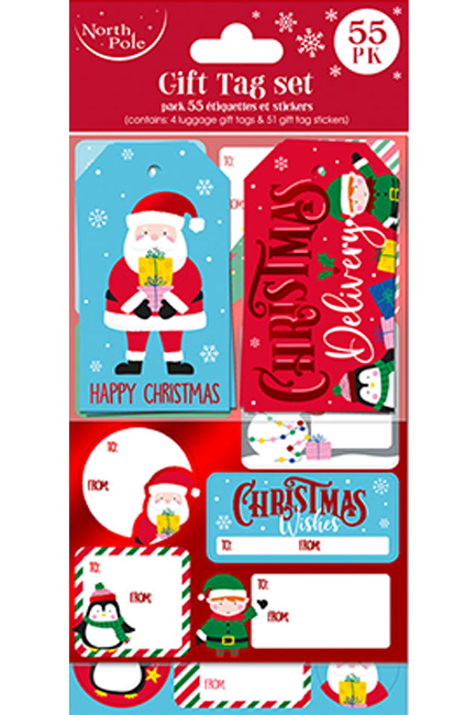 ΕΤΙΚΕΤΕΣ ΔΩΡΟΥ ΑΥΤΟΚΟΛΛΗΤΕΣ XMAS ΣΕΤ 100ΤΕΜ.+STICKERS