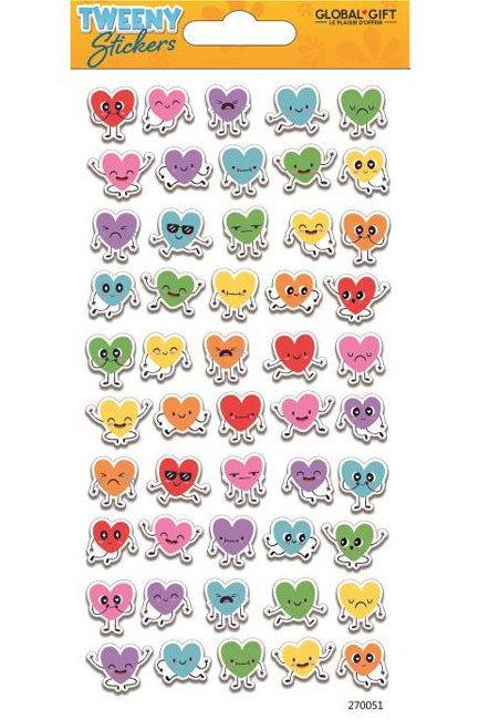 STICKERS TWEENY 9*17CM.270051 ΚΑΡΔΙΕΣ