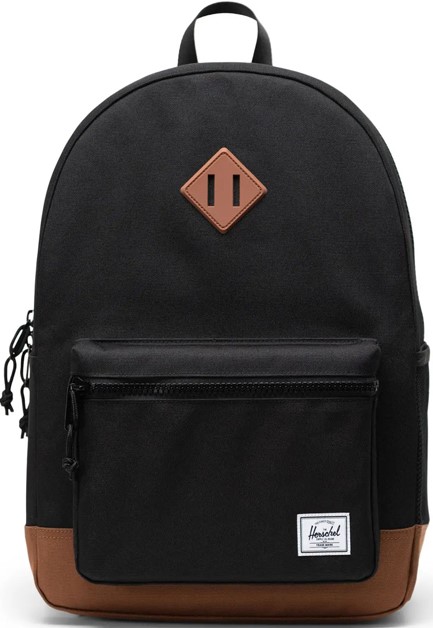 ΤΣΑΝΤΑ ΠΛΑΤΗΣ ΜΕ ΘΗΚΗ LAPTOP HERSCHEL HERITAGE YOUTH BLACK SADDLE BROWN ΜΟΝΟΘΕΣΙΑΚΗ