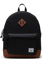 ΤΣΑΝΤΑ ΠΛΑΤΗΣ ΜΕ ΘΗΚΗ LAPTOP HERSCHEL HERITAGE MINI YOUTH BLACK SADDLE BROWN  ΜΟΝΟΘΕΣΙΑΚΗ