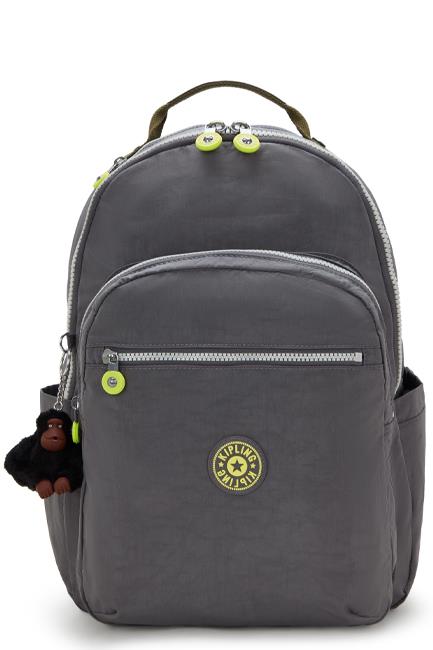 ΤΣΑΝΤΑ ΠΛΑΤΗΣ KIPLING SEOUL I5140-1DX BACK TO GREY ΜΕ ΘΗΚΗ LAPTOP ΜΟΝΟΘΕΣΙΑΚΗ