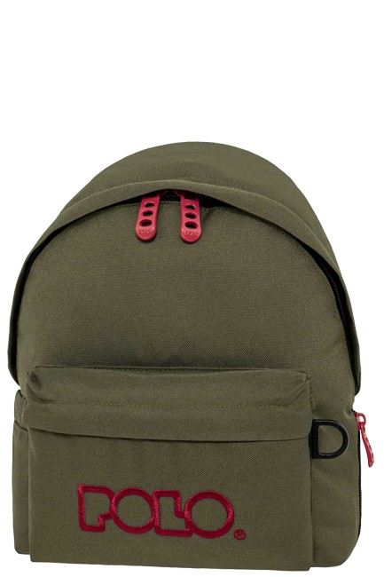 ΤΣΑΝΤΑ ΠΛΑΤΗΣ MINI POLO 901067-6533 KHAKI-BORDEAUX ΜΟΝΟΘΕΣΙΑΚΗ