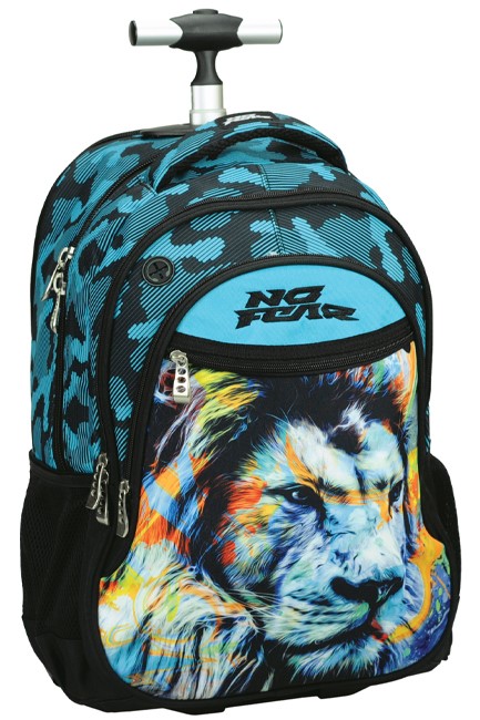 ΤΣΑΝΤΑ TROLLEY BACK ΜΕ UP 348-45074 NO FEAR FLUO LION ΠΟΛΥΘΕΣΙΑΚΗ
