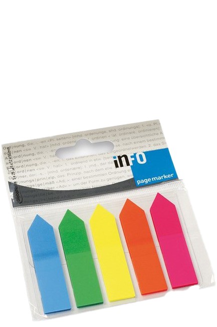 ΣΕΛΙΔΟΔΕΙΚΤΗΣ ΠΛΑΣΤΙΚΟΣ NEON ΒΕΛΟΣ 12*50MM.ΣΕΤ 5ΤΕΜ.INFO 2682-09