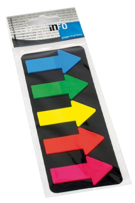 ΣΕΛΙΔΟΔΕΙΚΤΗΣ ΠΛΑΣΤΙΚΟΣ NEON ΒΕΛΟΣ 25*45MM.ΣΕΤ 5ΤΕΜ.INFO 2683-09