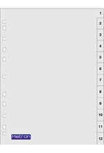 ΔΙΑΧΩΡΙΣΤΙΚΑ ΓΙΑ ΚΛΑΣΕΡ Α4 1-12ΘΕΜ.ΠΛΑΣΤΙΚΑ ΓΚΡΙ METRON