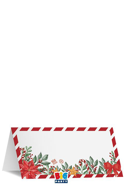 ΚΑΡΤΑ ΘΕΣΗΣ ΕΠΙΤΡΑΠΕΖΙΑ XMAS POINSETTIA ΣΕΤ 8ΤΕΜ.