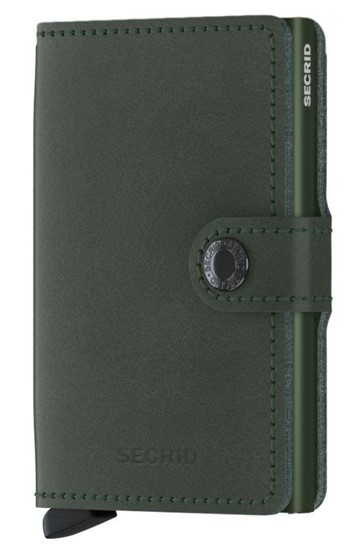 ΚΑΡΤΟΘΗΚΗ ΓΙΑ 10 ΚΑΡΤΕΣ LEATHER SECRID RFID SAFE MINI WALLET ORIGINAL GREEN