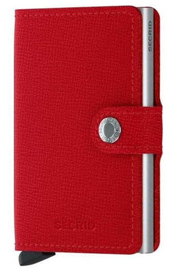 ΚΑΡΤΟΘΗΚΗ ΓΙΑ 10 ΚΑΡΤΕΣ LEATHER SECRID RFID SAFE MINI WALLET CRISPLE RED