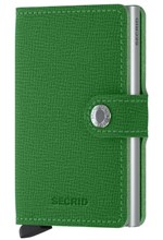 ΚΑΡΤΟΘΗΚΗ ΓΙΑ 10 ΚΑΡΤΕΣ LEATHER SECRID RFID SAFE MINI WALLET LIGHT GREEN