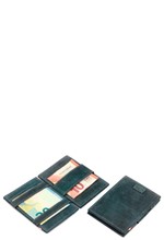 ΚΑΡΤΟΘΗΚΗ ΓΙΑ 12 ΚΑΡΤΕΣ LEATHER OLIVE GREEN GARZINI MAGIC WALLET RFID SAFE CAVARE VINTAGE
