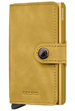 ΚΑΡΤΟΘΗΚΗ ΓΙΑ 10 ΚΑΡΤΕΣ LEATHER SECRID RFID SAFE MINI WALLET VINTAGE YELLOW ΜΕ ΚΟΥΜΠΙ
