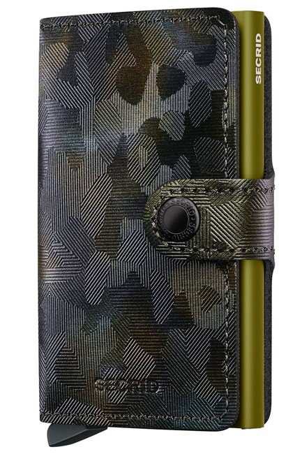 ΚΑΡΤΟΘΗΚΗ ΓΙΑ 10 ΚΑΡΤΕΣ LEATHER SECRID RFID SAFE MINI WALLET JUNGLE MOSS ΜΕ ΚΟΥΜΠΙ