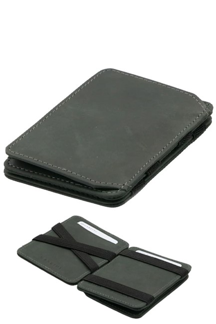 ΠΟΡΤΟΦΟΛΙ LEATHER URBAN CARBON BLACK GARZINI MAGIC COIN