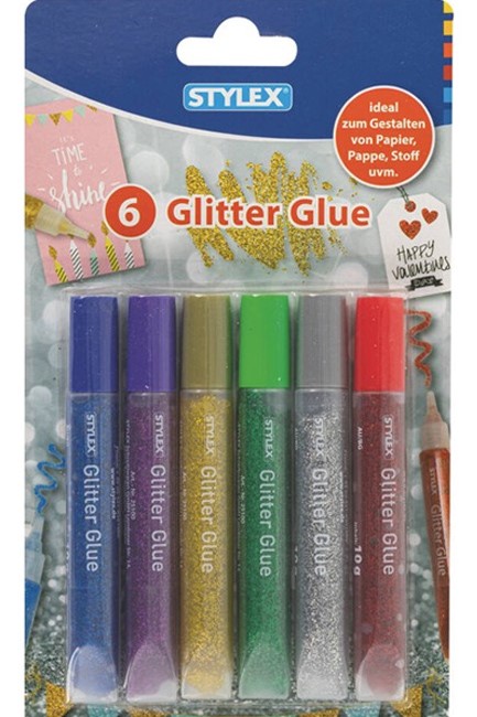 ΚΟΛΛΑ GLITTER ΧΡΩΜΑΤΙΣΤΗ 10γρ.STYLEX ΣΕΤ 6ΤΕΜ.