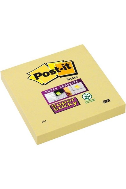 ΧΑΡΤΑΚΙΑ ΑΥΤΟΚΟΛ.76*76MM.ΚΙΤΡΙΝΑ 90Φ.3M SUPER STICKY 654 SS POST-IT