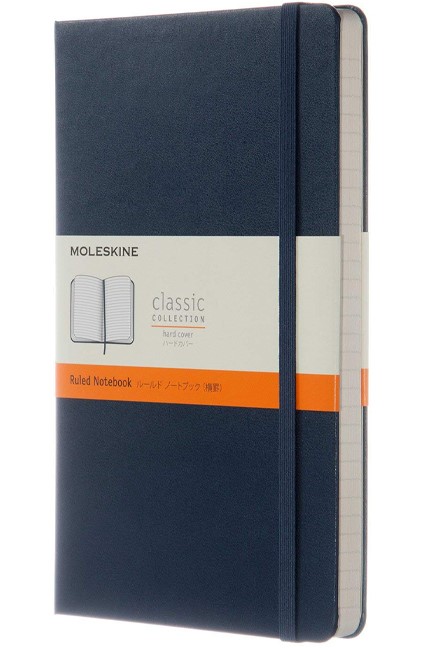 ΣΗΜΕΙΩΜΑΤΑΡΙΟ 13*21 LARGE MOLESKINE ΡΙΓΕ HARD SAPPHIRE BLUE