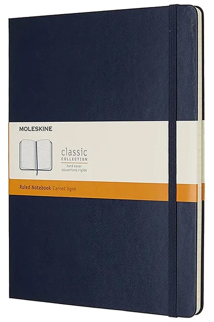 ΣΗΜΕΙΩΜΑΤΑΡΙΟ 19*25 XL MOLESKINE ΡΙΓΕ HARD SAPPHIRE BLUE